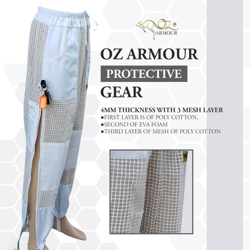 OZ ARMOUR Beekeeping Pant Ventilated Three Layer Mesh with Leg High Zippers & Pockets (XX-Large) - Image 5